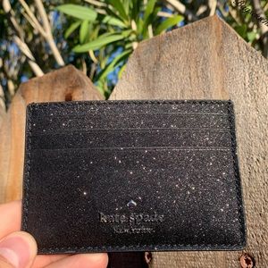 Kate spade Joeley Credit Card Holder Glitter Black